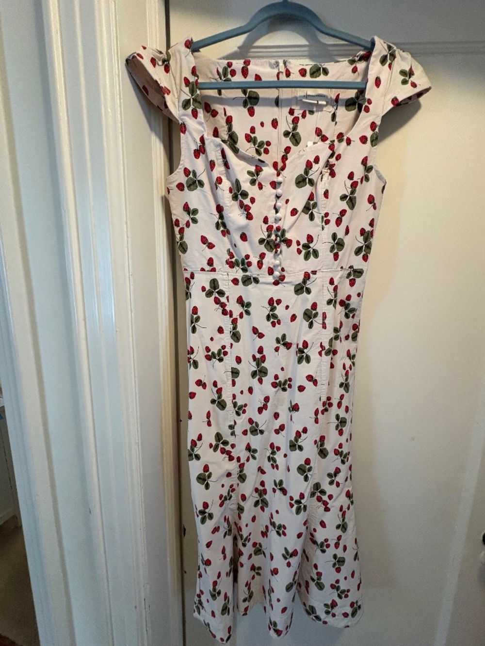 Strawberry Print Cotton Dress | Size S